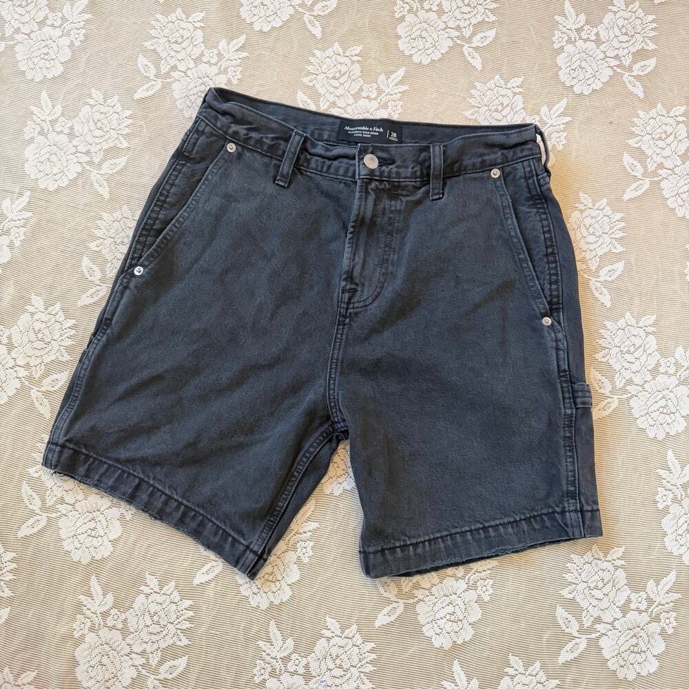 Abercrombie & Fitch Black Carpenter Denim Shorts Men’s Size 28